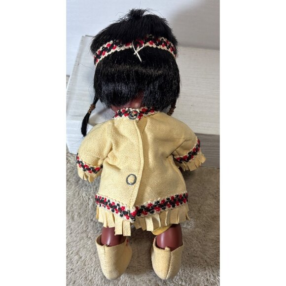 Vtg Regal Toys Native American Indian Dolls Suede Outfits Beaded Access '60s 12" - Picture 11 of 16